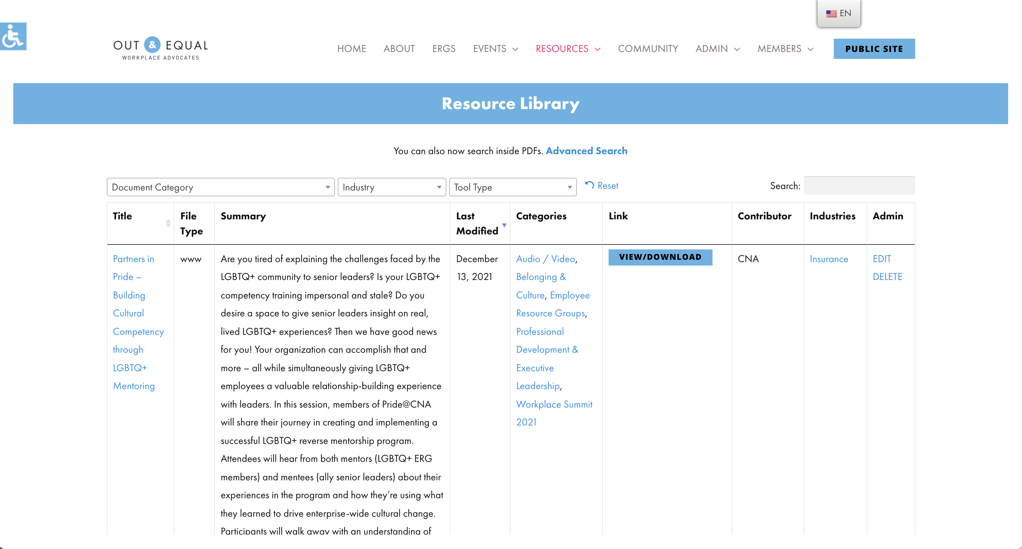 Global Hub Document Library